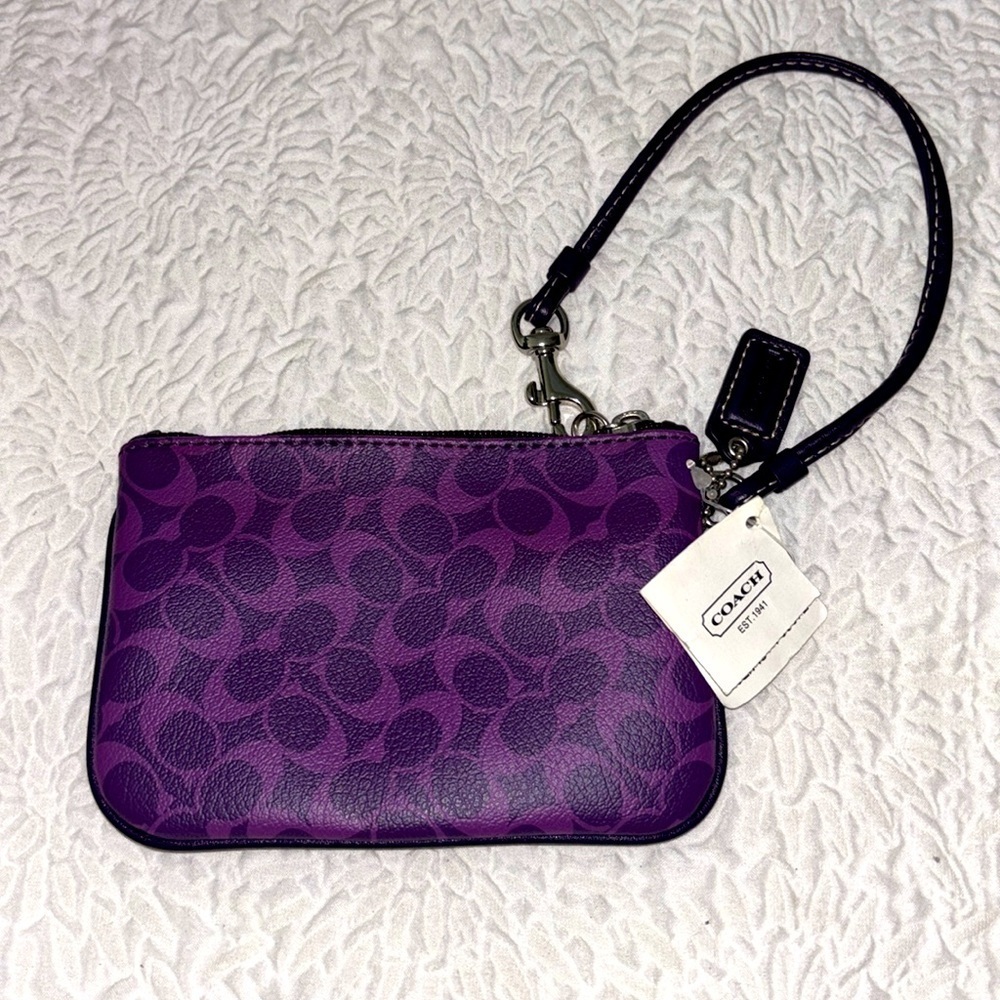 Coach Monogram Pouch Wallet Wristlet - Picture 2 of 3